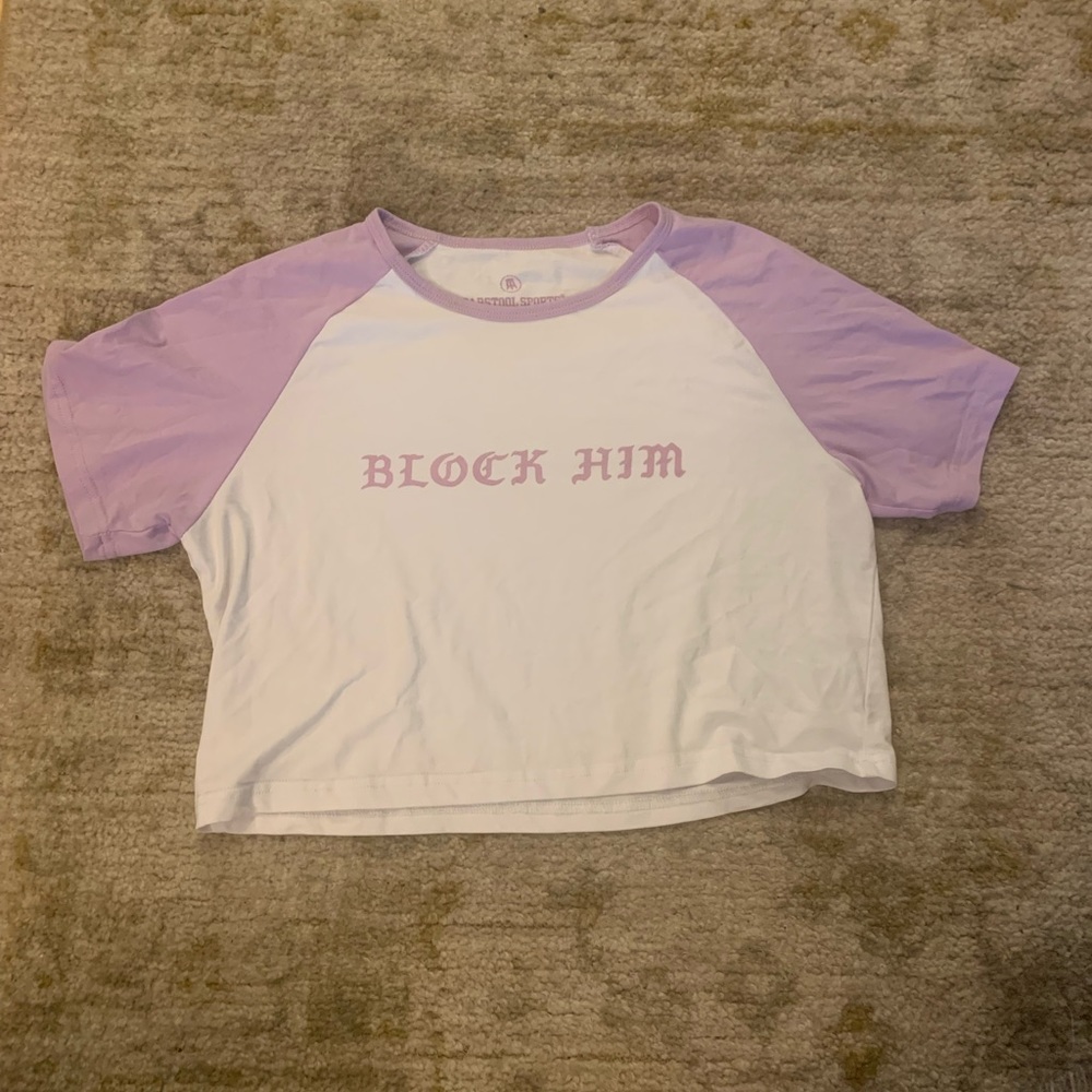 Call Her Daddy Barstool sports Block Him cropped baseball T